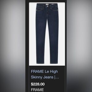 Frame Denim Blue Skinny Jeans High-Rise